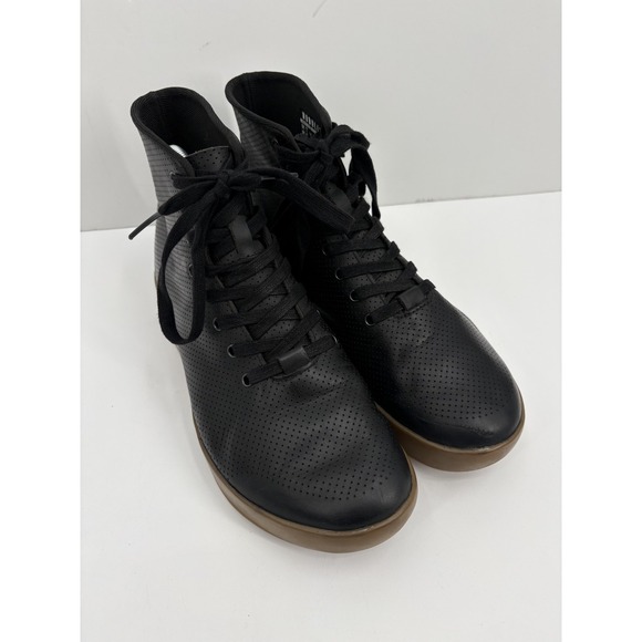 NoBull High Top Trainer Shoes Men's Size 8.5 Sneakers Black Leather Gum Soles - Picture 2 of 11